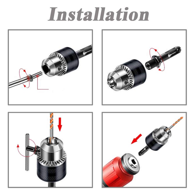 Mesee 1.5-13mm Capacity 1/2-20 UNF Thread Key Drill Chuck with