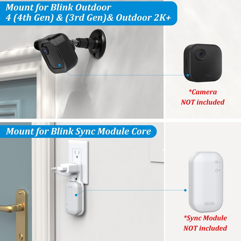 PlusAcc Wall Mount for Blink Outdoor 4 & Outdoor 2K+,