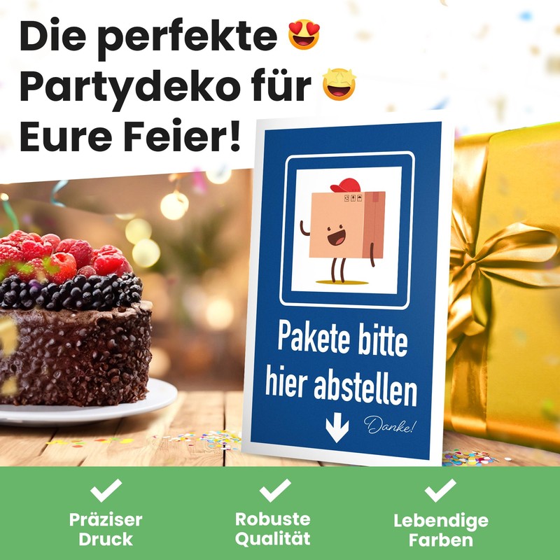 DankeDir! Pakete bitte hier abstellen – Sign 30 x 20