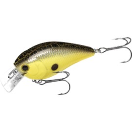 LUCKY CRAFT LC 1.5 Silent Crankbait Fishing Lures, 2-3/8” Squarebill Crankbait, Bass Lures, Floating 4ft Depth Hard Bait, Fishing Gear, 215 Black Moss