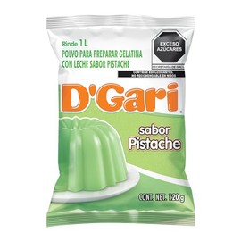 DGari Polvo para preparar gelatina con leche sabor pistache 120 g