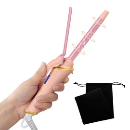 Ukliss Mini Curling Iron for Short Hair, Creates Perfect Tight Ringlets & Bangs, Fast Heat 30s, 5 Temp Settings, Dual Voltage, Auto Shut-Off & Anti-Scald Tip, Travel Friendly (Pink, 1/2 Inch)