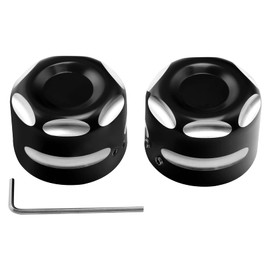 TCT-MOTORPARTS Black Front Axle Cap Nut Cover Fit For Harley Touring Road Glide Street Glide Electra Glide Road King 2007-2023 Sportster 2009-2022 Softail Dyna 11-17