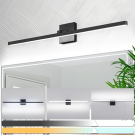 zouzai LED Bathroom Vanity Light Bar Black IP44 Bathroom Light Fixtures Over Mirror Modern Bath Wall Lighting Fixture Sconce Indoor (32 inch)