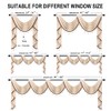 ELKCA Beige Chenille Waterfall Valance for Living Room,4 Hollow Swag