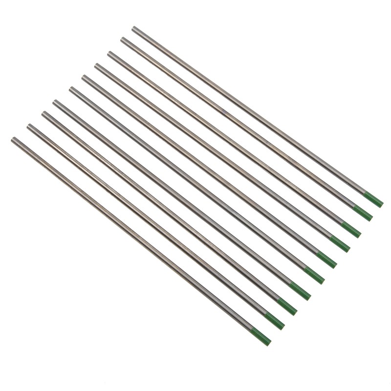 10Pcs TIG Tungsten Electrode WP Green Tip Needles Welding Accessories