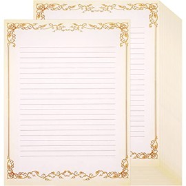 200 Sheets Vintage Lined Stationery Paper Letter Writing Paper with Lines Ruled Stationary Paper Fancy Lined Paper Antique Retro Lined Sheets for Writing Poems Lyrics Letters Notes, 8.3 x 11 Inch