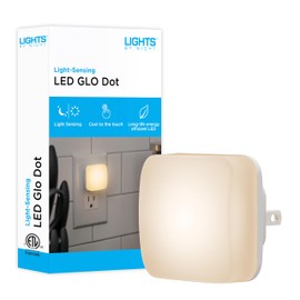 Lights By Night Mini Square LED Night Light, Plug-in, Dusk to Dawn Sensor, Compact, Ambient Lighting, for Kids or Adults, Bedroom, Bathroom, Nursery, Hallway, 1 Pack, 82486