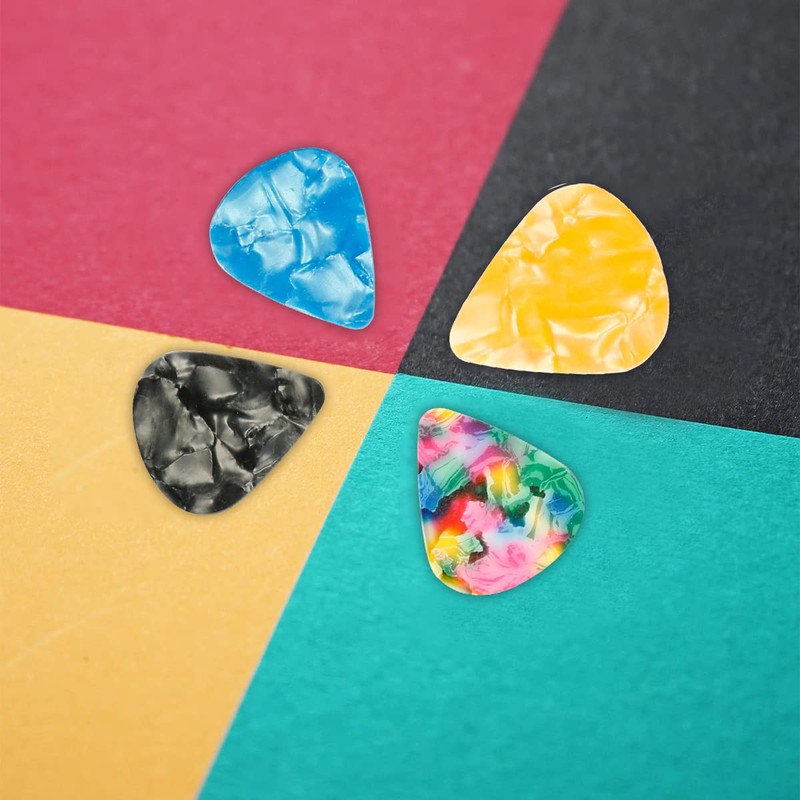 Guitar Picks - Celluloid Style Heart-Shaped Plectrums (Pack of 24)