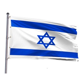 PLAIEI Extra Large Israel Flag 10x15FT Giant Israeli National Flag Printed 100D Polyester With 5 Grommets For Israelite Themed Festival Events Parades Party Decor