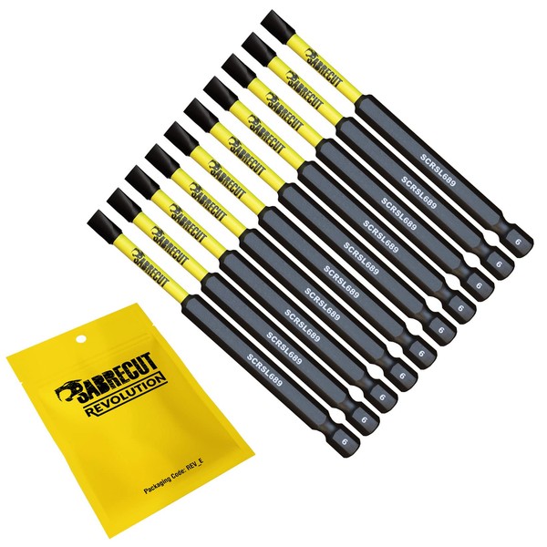 10 x SabreCut SCRSL689_10 89mm SL6 Slotted Magnetic Impact Screwdriver