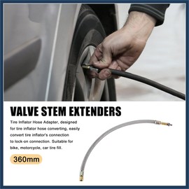 INFINAUTO 360mm 14.17'' Tire Valve Stem Extension Inflator Extender Hose Universal Fit for Car Motorcycle Bicycle Replacement Car Parts Stylish Design