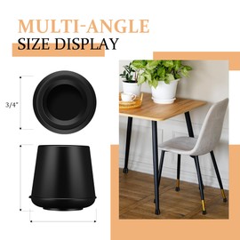 3/4" Round Rubber Chair Leg Tips Caps, Chair Leg Floor Protectors, Non-Slip Chairs Legs Caps, Stool Feet Protectors Cap, Folding Metal Chairs Legs Tip Replacement (Black, 24 Pack)