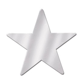 Foil Star Cutout (silver) Party Accessory  (1 count)