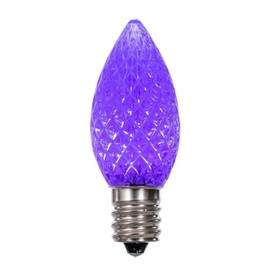 Vickerman C7 LED Purple Faceted Twinkle Replacement Bulb, Package of 25