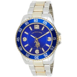 Accutime U.S. Polo Assn. Men's Two-Toned, Royal Blue Dial, Automatic Quartz Metal/Alloy Fold-Over-Clasp Watch - USC80514