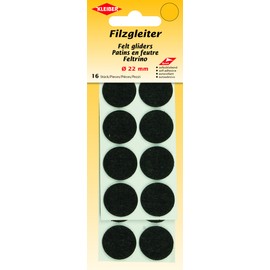 Kleiber Felt Gliders 22mm Black, 18 x 8 x 1 cm