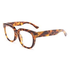 FEISEDY Retro Square Thick Big Frame Blue Light Blocking Reading Glasses Anti Glare Digital Eyestrain Reader B2523 Leopard 2.00x