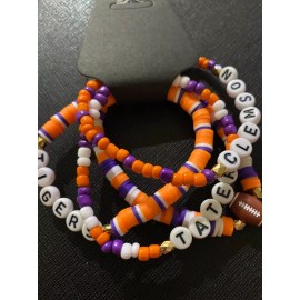 Unbranded Clemson Womens 4-Piece Bracelet Set - Clemson Tigers - Tater - Football Charm