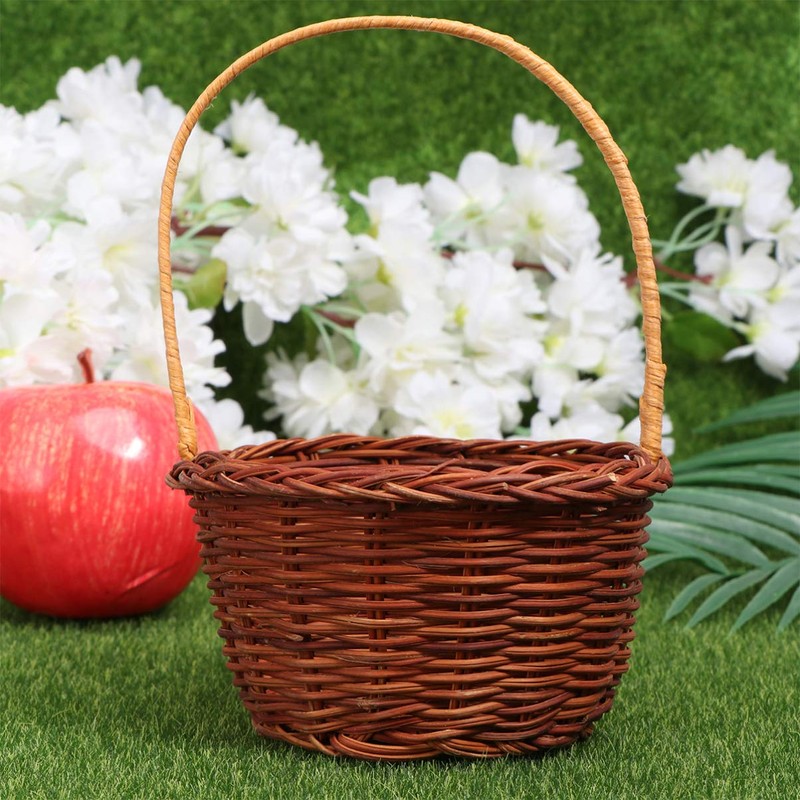 1PC rattan basket small basket with handle mini easter basket