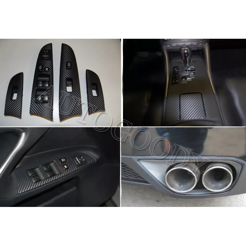 AUTOGOODY 120" x 60" Black Carbon Fiber Vinyl Wrap 3D