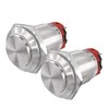 APIELE 19mm Latching Push Button Switch Round Waterproof Stainless Steel