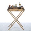 IMPULSE! Napa Rustic Wood Butler Table with Removable Serving Tray