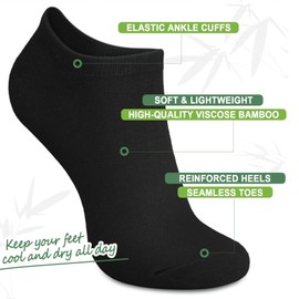 Autoor Women's Bamboo Ankle Socks Thin Grey Low Cut Socks Odor Resistant Athletic Socks 6 Pairs