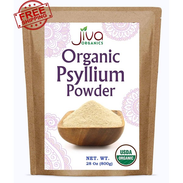 Jiva Organic Psyllium Husk Powder 2 Pound Bulk Bag - Non GMO Finely Ground ...