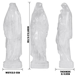 Nupuyai 3.7" Virgin Mary and Christ Child Rock Crystal Statue, Holy Virgin Mary and Christ Jesus Figurine Hand Carved Stone Pocket Statue Good Luck Home Office Car Decor