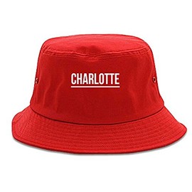 Kings Of NY City of Charlotte North Carolina NC Simple Underline Adult Unisex Bucket Hat Red