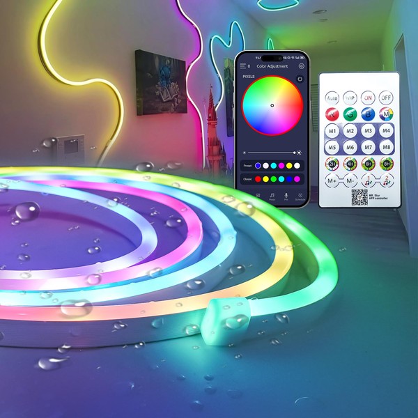 Fosingut RGB+IC Neon LED Strip 3 m, USB LED Strip