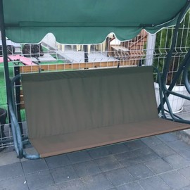 Typutomi Swing Seat Cover Replacement - 600D Thickened Oxford Waterproof Chair Bench Outdoor Cushion for 2/3 Seat Patio Garden Swing Chair (Coffee, M - 43.3x17.7x21.7in)