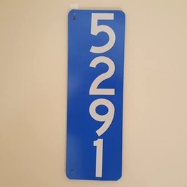911 Premium Reflective Address Mailbox Marker For Home Or Business Vertical (Blue), 18 x 6 x 1/16 inch