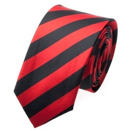 Striped Ties for Men, Regular Ties with Stripes (Red Black, 146 * 8cm)