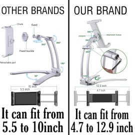 HOLD UP holdUP 3-in-1 Professional & Elegant 360? Universal Compatible Tablet & Phone Mount with Wall Mount, Desktop Stand & Under Cabinet Modes and Ultra Adjusting Abilities (Black)