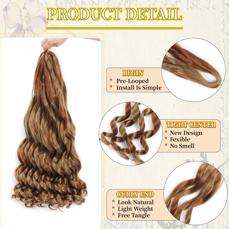 P27/30 French Curly Braiding Hair, Pre Stretched Crochet Hair