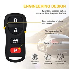 Control remoto de entrada sin llave: llavero de coche compatible con Infiniti Nissan Altima Armada Maxima Quest Sentra 350Z | EX35 FX35 FX45 I35 G35 QX56 Reemplazo para KBRASTU15 (2 unidades)
