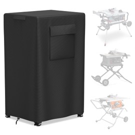 Gasadar Table Saw Cover 29in Outdoor Portable Table Saw Cover Fit for Most Planer Machines High Density Waterproof Dustproof Oxford Facric 29"L x 23"W x 46"H Black