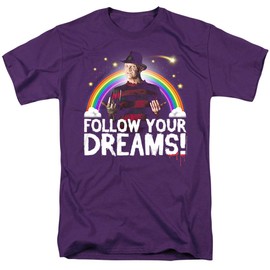 A Nightmare on Elm Street Freddy Follow Dreams Unisex Adult T-Shirt for Men and Women, Purple, 6X-Large