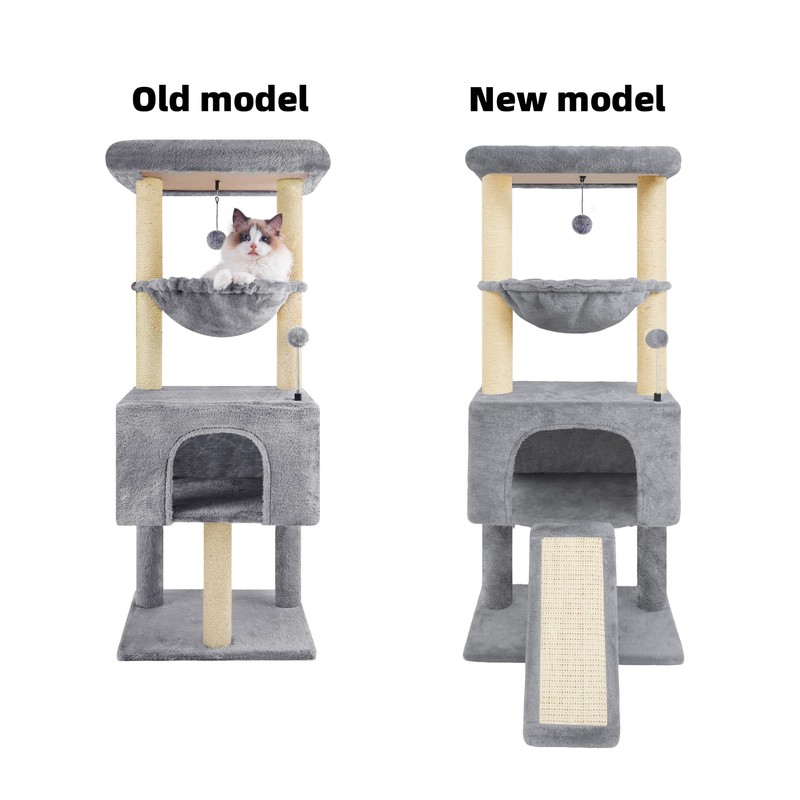 ROYPET Fashion Design 43.3" Cat Trees with Cat Houses,Grey