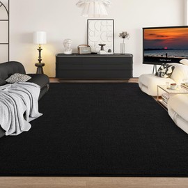 Zedrew Black Area Rugs for Bedroom Living Room, 4x6 Feet Indoor Memory Foam Rug, Modern Washable Rugs for Kids Boys Girls Room, Dorm Bedside Shag Carpets for Home Decor