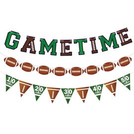 Game Time Banner Football Party Decoration 3 Pcs Football Theme Game Day Birthday Home Party Supplies