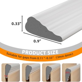 1 Pack*16.4 Ft Self-Adhesive Wedge Foam Window Weather Stripping Door Seal Strip, Soundproof Exterior Front Door Frame Gap Filler, Draft Stopper Foam Tape Noise Light Blocker (White)
