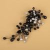 BERYUAN Black Rhinestone Pearls Hair Clips Pearls Rhinestone Hair Clips