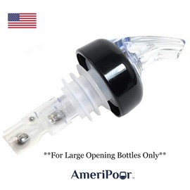 Vertedor de licor medido – Corcho grande para botellas de gran tamaño – Hecho 100% en los Estados Unidos. Boquillas de bar que no gotean, sin grietas, solo una perfecta coctelera para cada vez., Transparente, 1.5oz (45ml) - 3 Pack