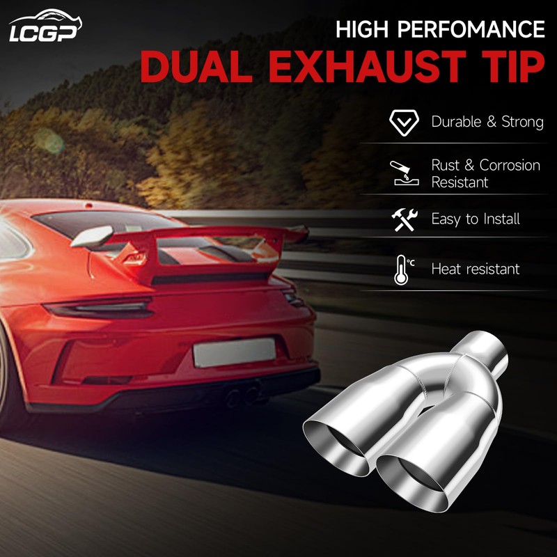 Dual Exhaust Tip 3 Inch Inlet 4 Inch Outlet 12"