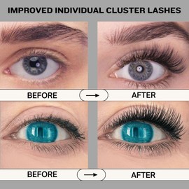 Premium 120pcs D Curl Fluffy Individual Extension 8-16MM Mix Cluster Lashes Kit with Eyelashes Tweezers DIY Natural Look Individual eyelashes Lash Clusters False Lashes at Home Wispy Lash