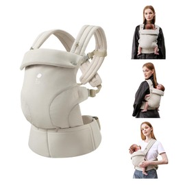 Bc Babycare CocoonGo Baby Carrier – CloudTouch Soft & Ergonomic Baby Carrier for 7–44 lbs | Easy to Wear, Adjustable Fit, Travel-Ready, Machine Washable (Light Beige)