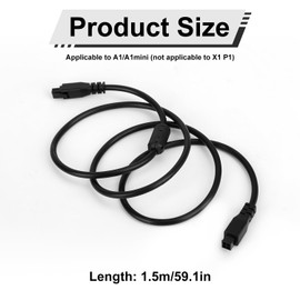 59.1in 4Pin AMS Lite Extension Cable, 22AWG Copper Extension Cord with Magnetic Ring 3D Printer Accessories Compatible with Bambu Lab A1/a1mini (Not for X1 P1)
